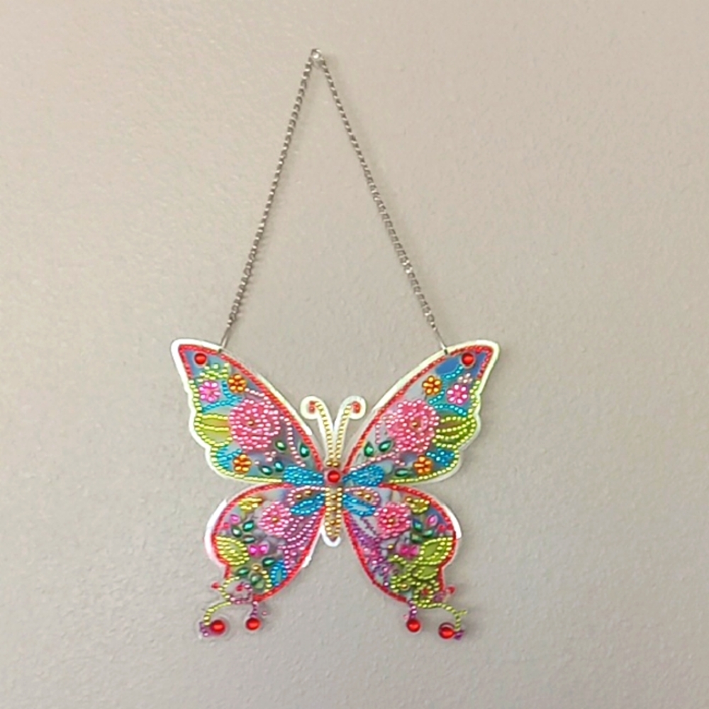Completed Diamond Art Colorful Butterfly Wall Decor